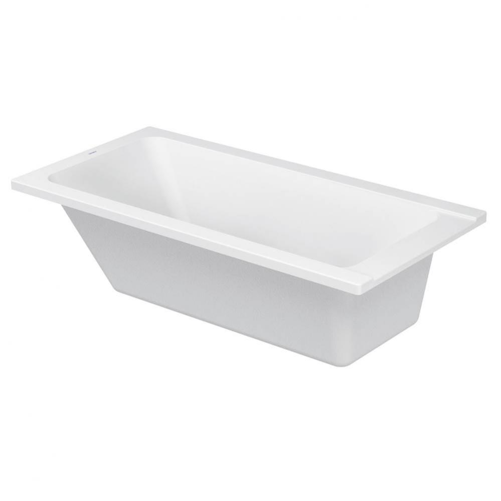 Duravit D-Code 59'' x 29 1/2'' Rectangular Drop In Bathtub in White Acrylic wi