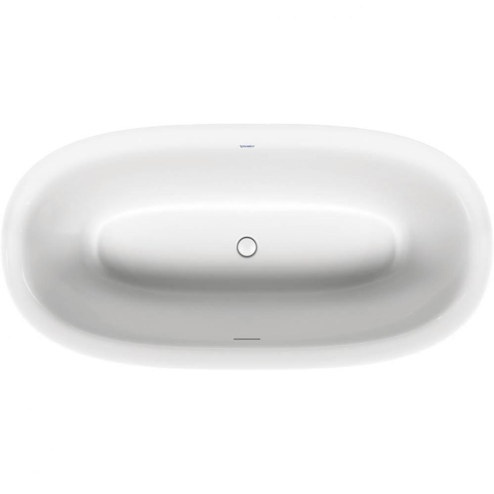 Duravit White Tulip 63'' x 31 1/2'' Oval Freestanding Bathtub in White Acrylic