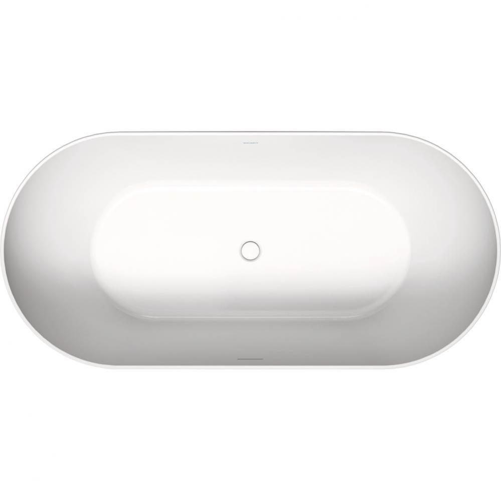 Duravit No.1 66 1/8'' x 31 1/2'' Oval Freestanding Bathtub in White Acrylic wi