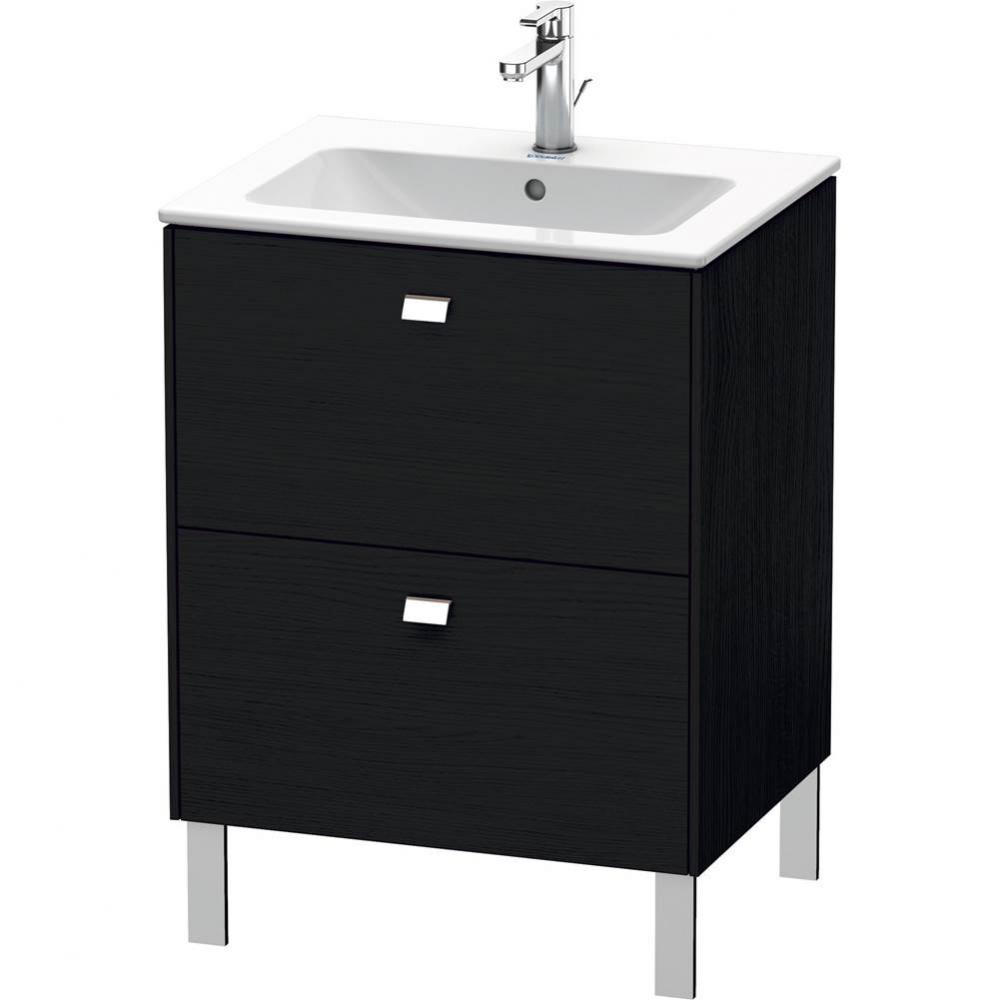 Duravit Brioso 24 3/8'' Wall Mount Two Drawer Single Vanity Cabinet in Black Oak, Sink S