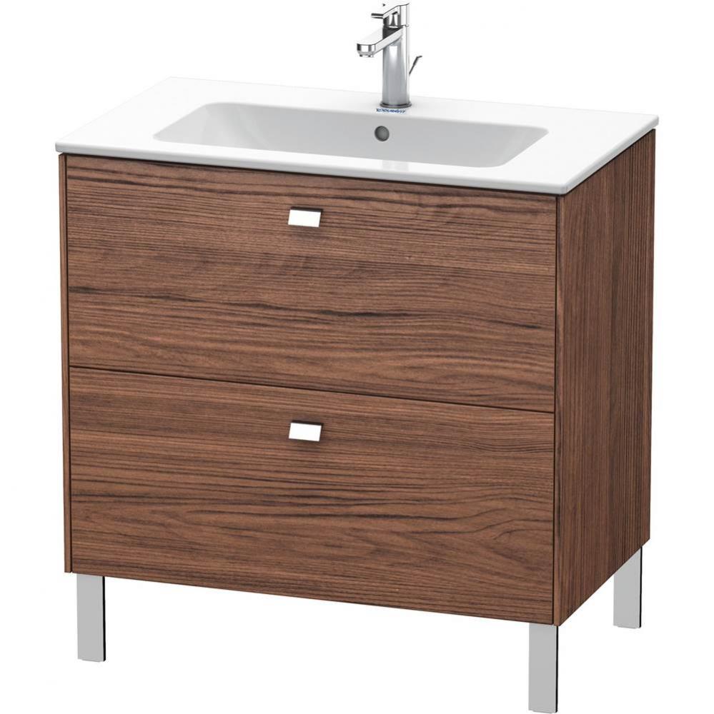Brioso Two Drawer Floorstanding Vanity Unit Walnut Dark