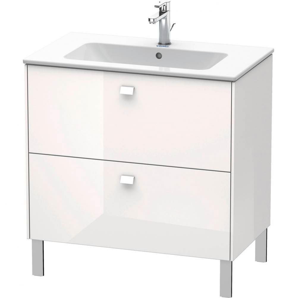 Duravit Brioso 32 1/4'' Wall Mount Two Drawer Single Vanity Cabinet in High Gloss White,