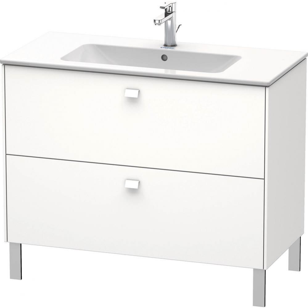 Duravit Brioso 40 1/8'' Wall Mount Two Drawer Single Vanity Cabinet in Matte White, Sink