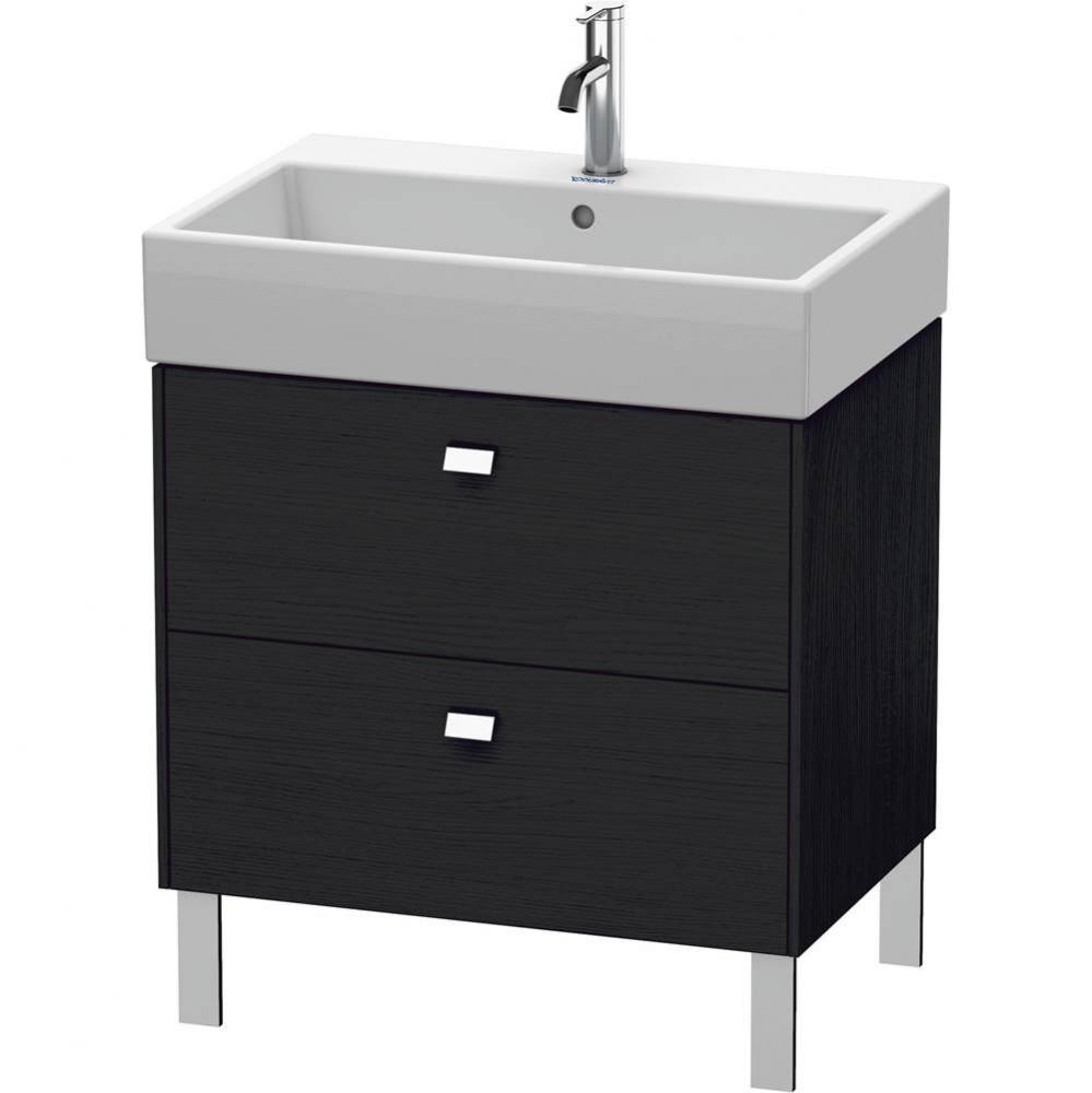 Brioso Two Drawer Floorstanding Vanity Unit Oak Black