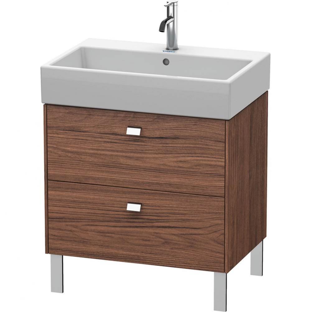 Brioso Two Drawer Floorstanding Vanity Unit Walnut Dark