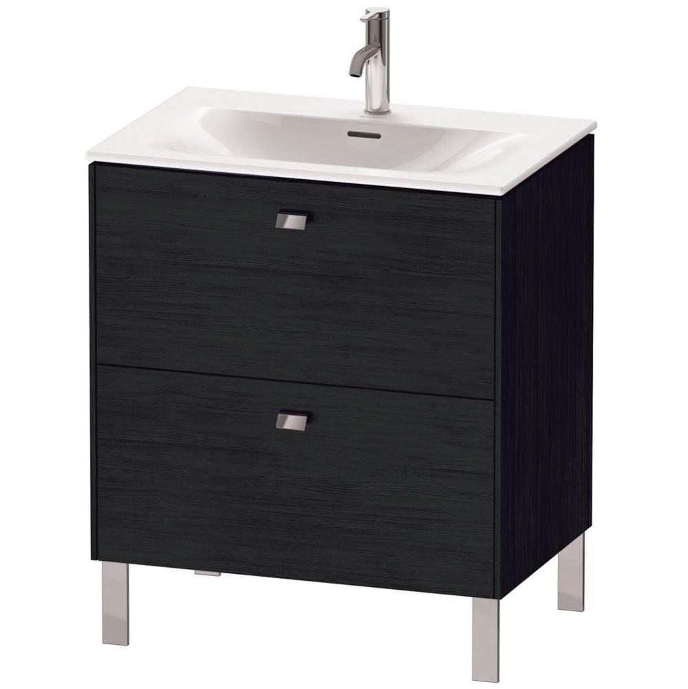 Brioso Two Drawer Floorstanding Vanity Unit Oak Black