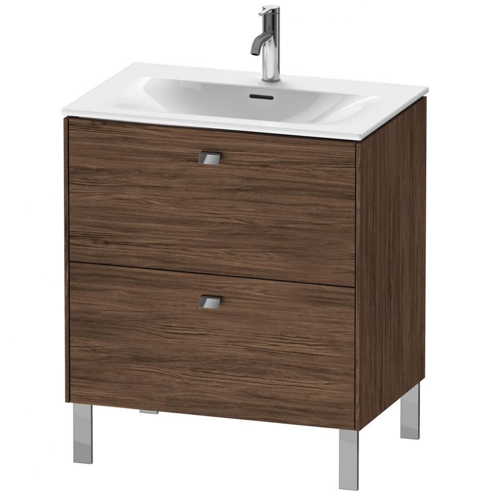 Brioso Two Drawer Floorstanding Vanity Unit Walnut Dark