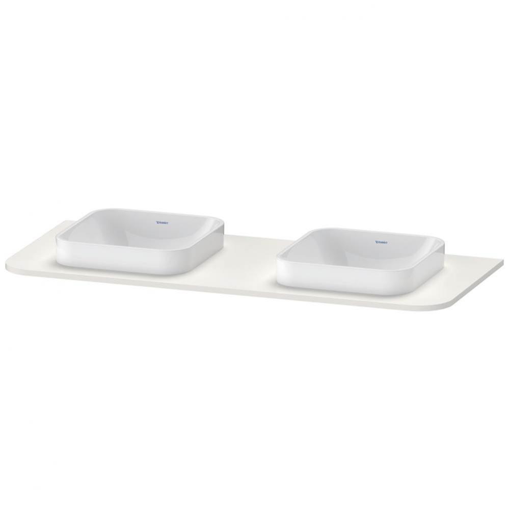 Happy D.2 Plus Console with Two Sink Cut-Outs Nordic White