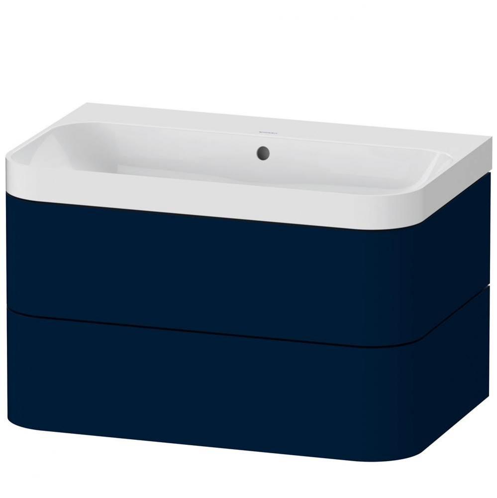 Happy D.2 Plus Two Drawer C-Shaped Wall-Mount Vanity Kit Midnight Blue
