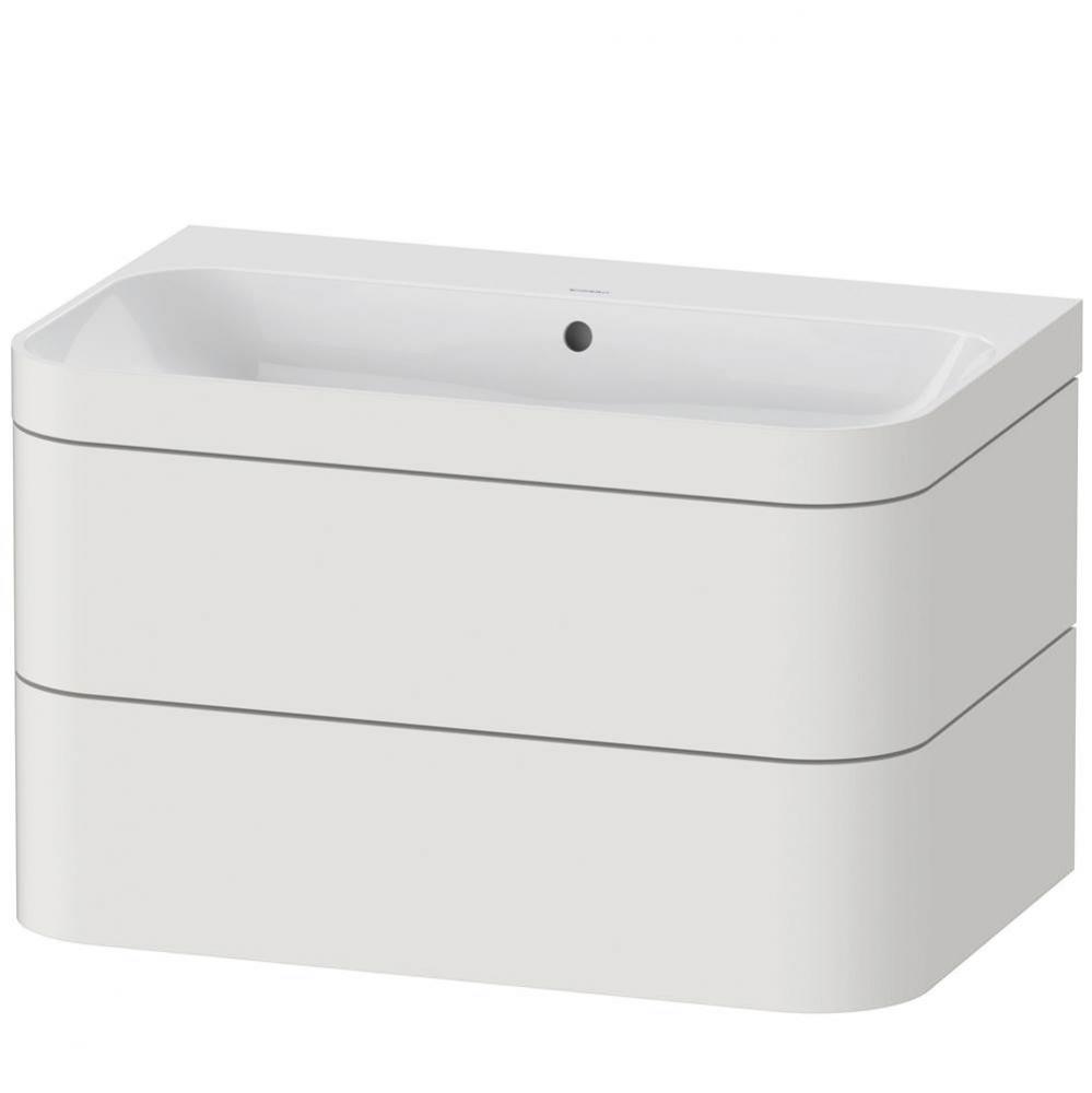 Happy D.2 Plus Two Drawer C-Bonded Wall-Mount Vanity Kit Nordic White