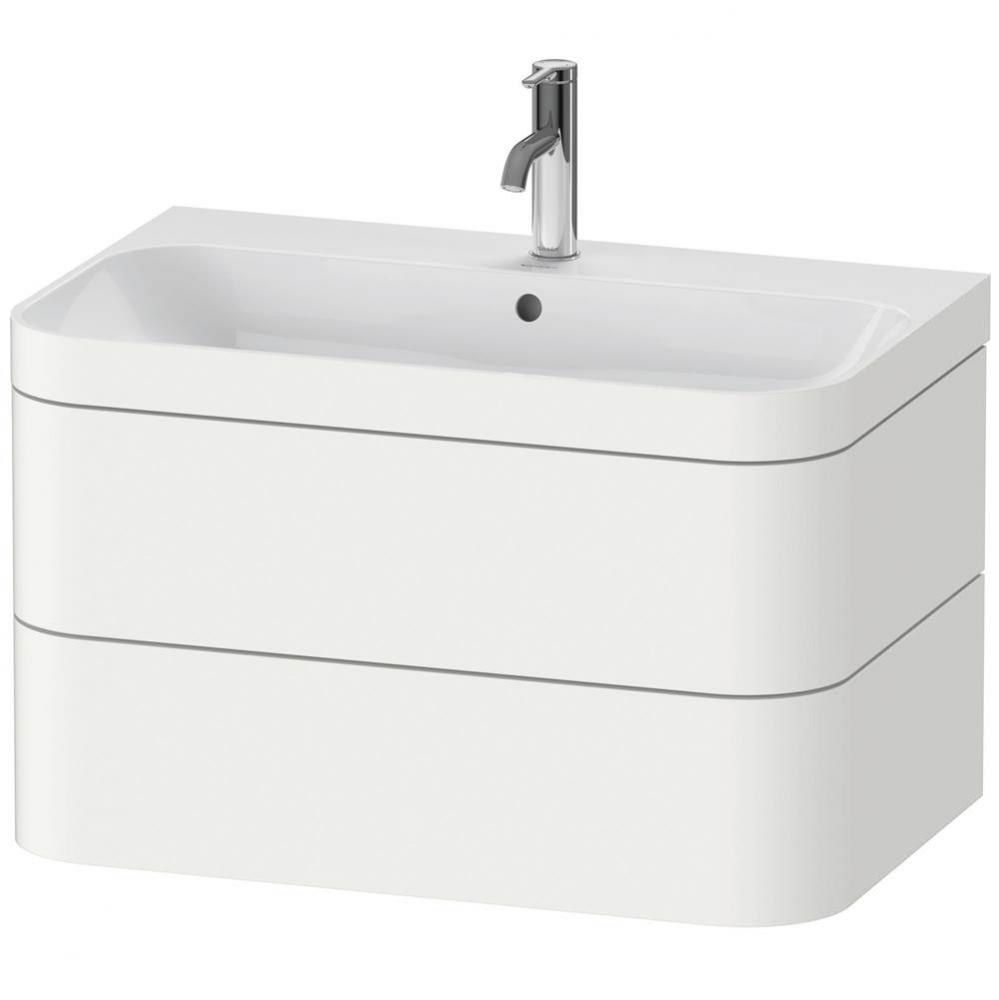 Happy D.2 Plus Two Drawer C-Bonded Wall-Mount Vanity Kit White