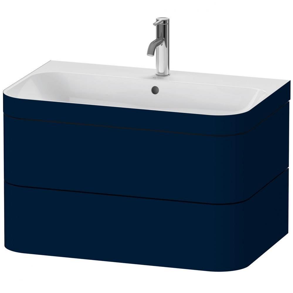 Happy D.2 Plus Two Drawer C-Bonded Wall-Mount Vanity Kit Midnight Blue
