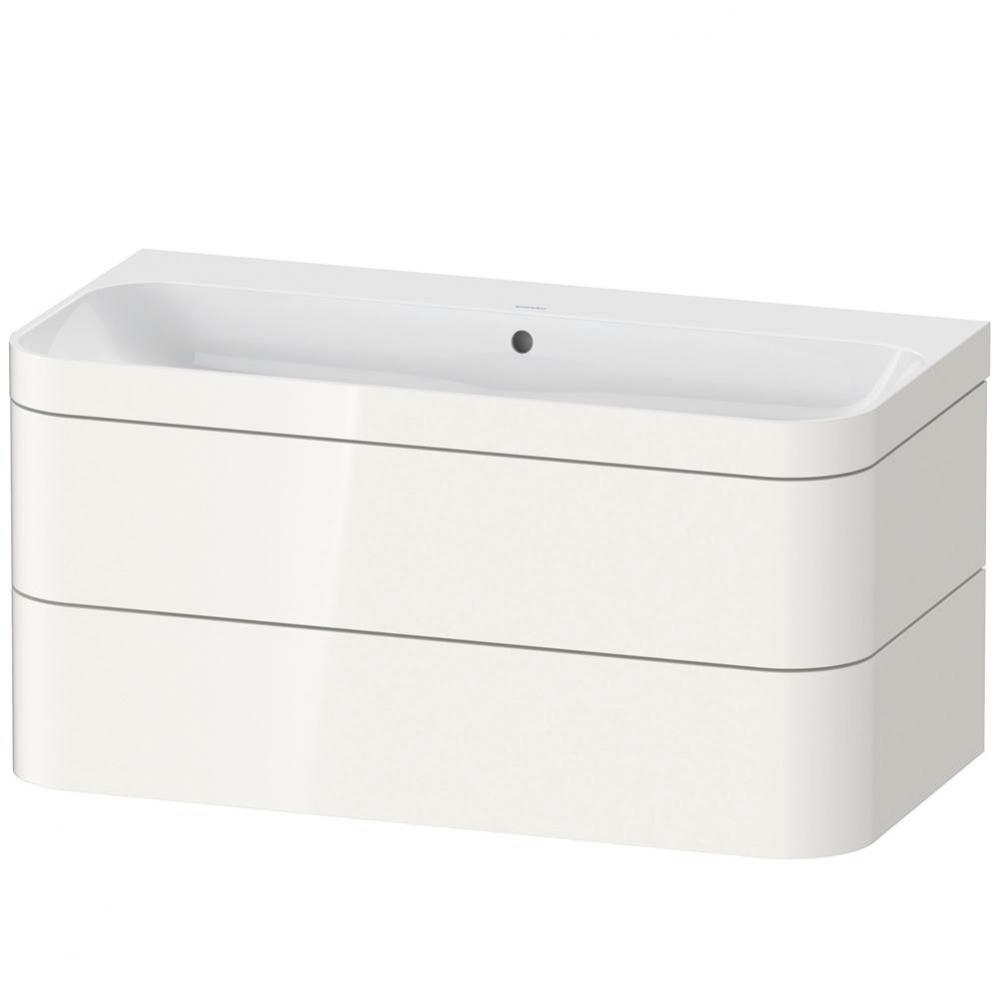 Duravit Happy D.2 38 3/8'' Wall Mount Two Drawer c-bonded Single Vanity in High Gloss Wh