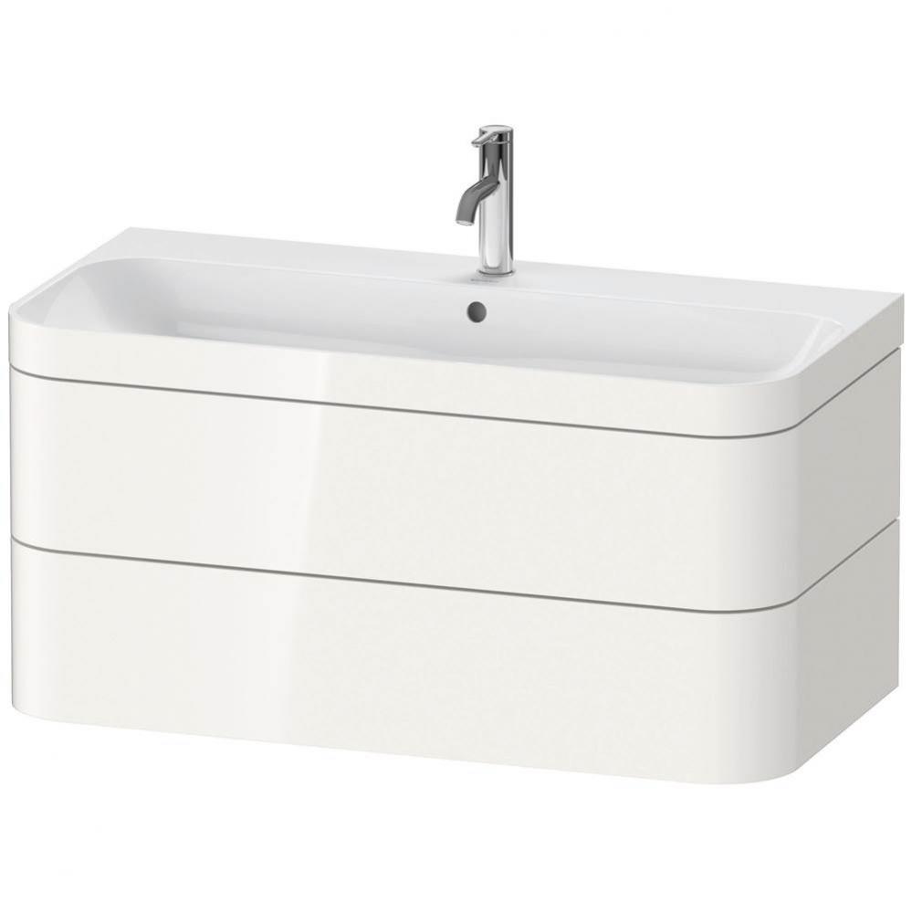 Duravit Happy D.2 38 3/8'' Wall Mount Two Drawer c-bonded Single Vanity in High Gloss Wh