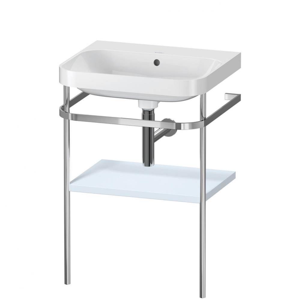 Duravit Happy D.2 Plus C-Shaped Vanity Kit with Sink and Metal Console Light Blue