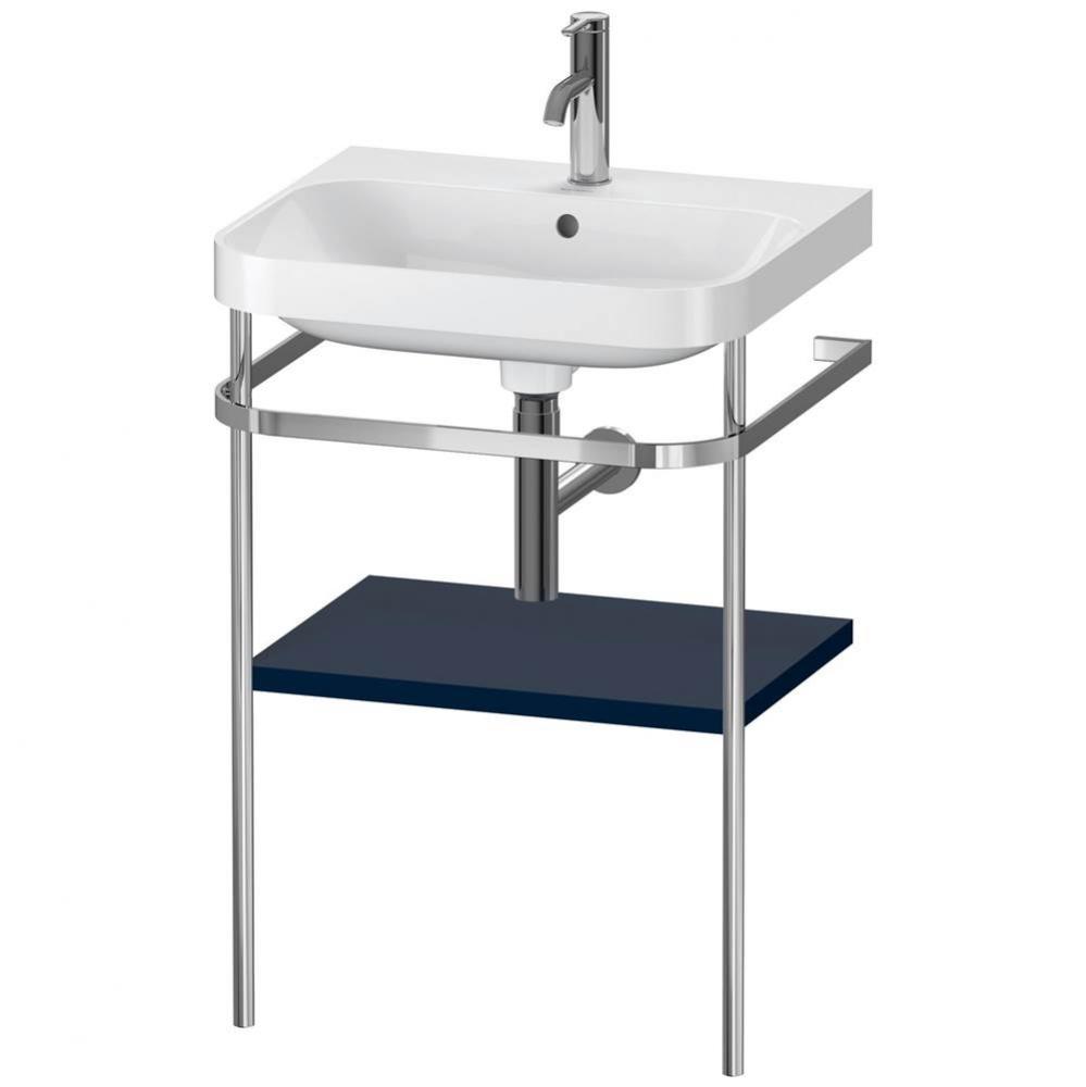 Happy D.2 Plus C-Shaped Vanity Kit with Sink and Metal Console Midnight Blue