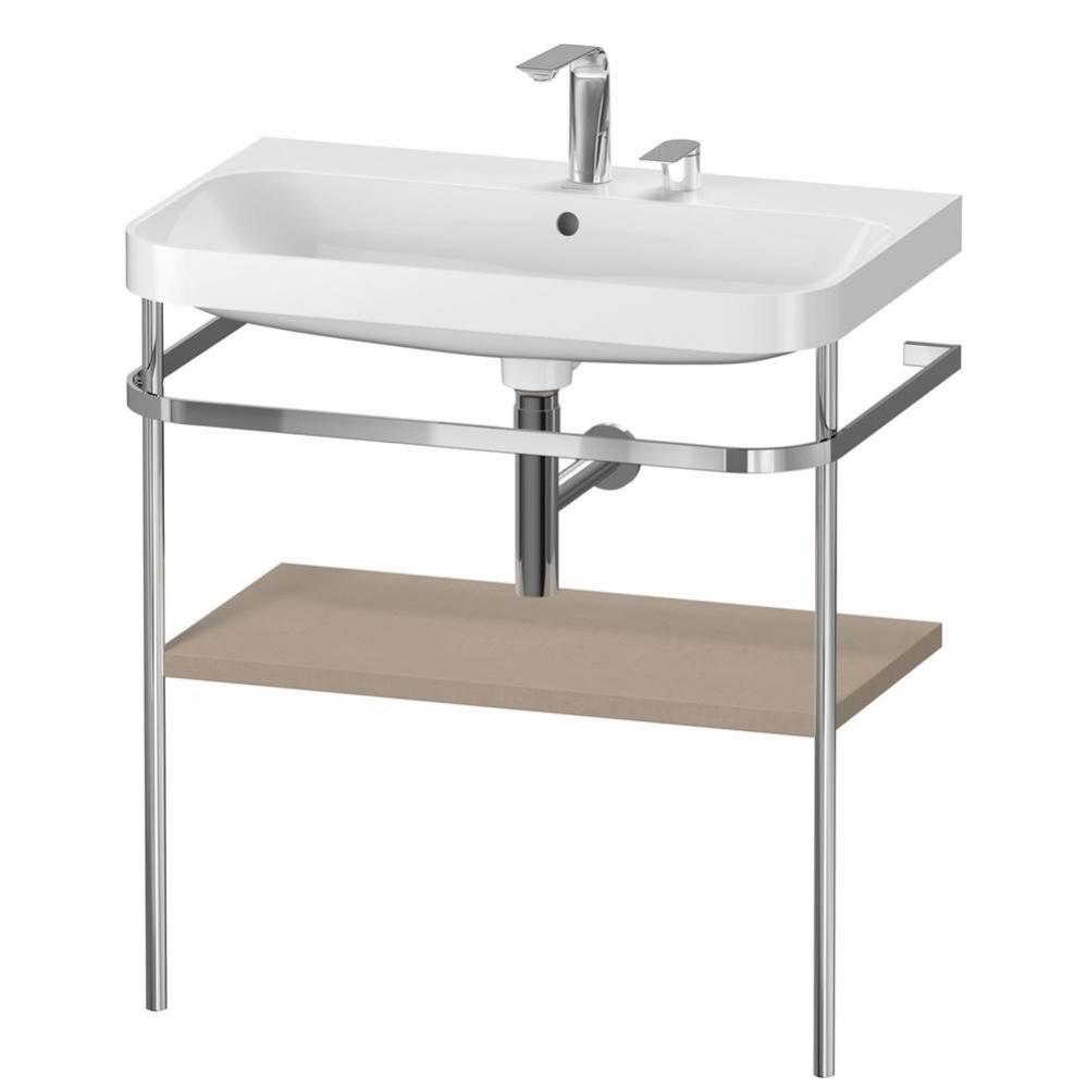 Happy D.2 Plus C-Shaped Vanity Kit with Sink and Metal Console Linen
