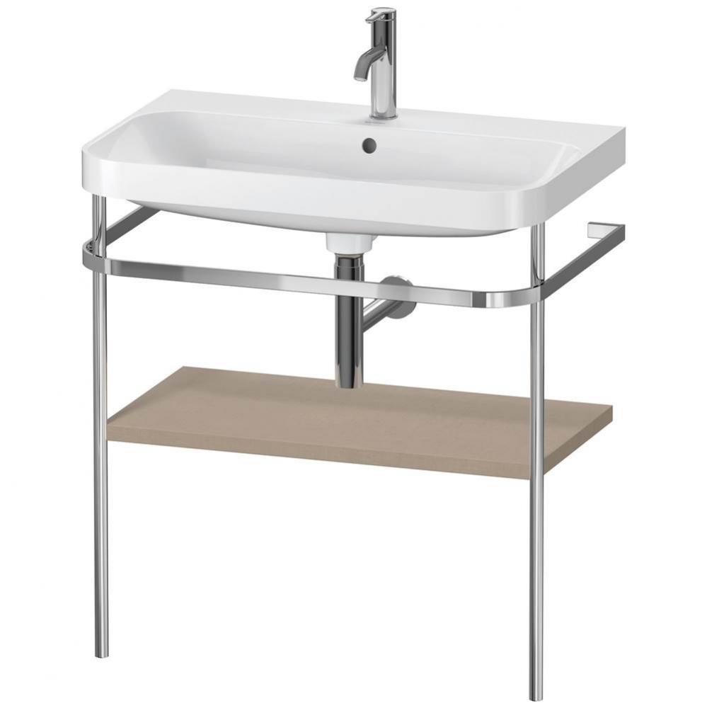 Happy D.2 Plus C-Shaped Vanity Kit with Sink and Metal Console Linen