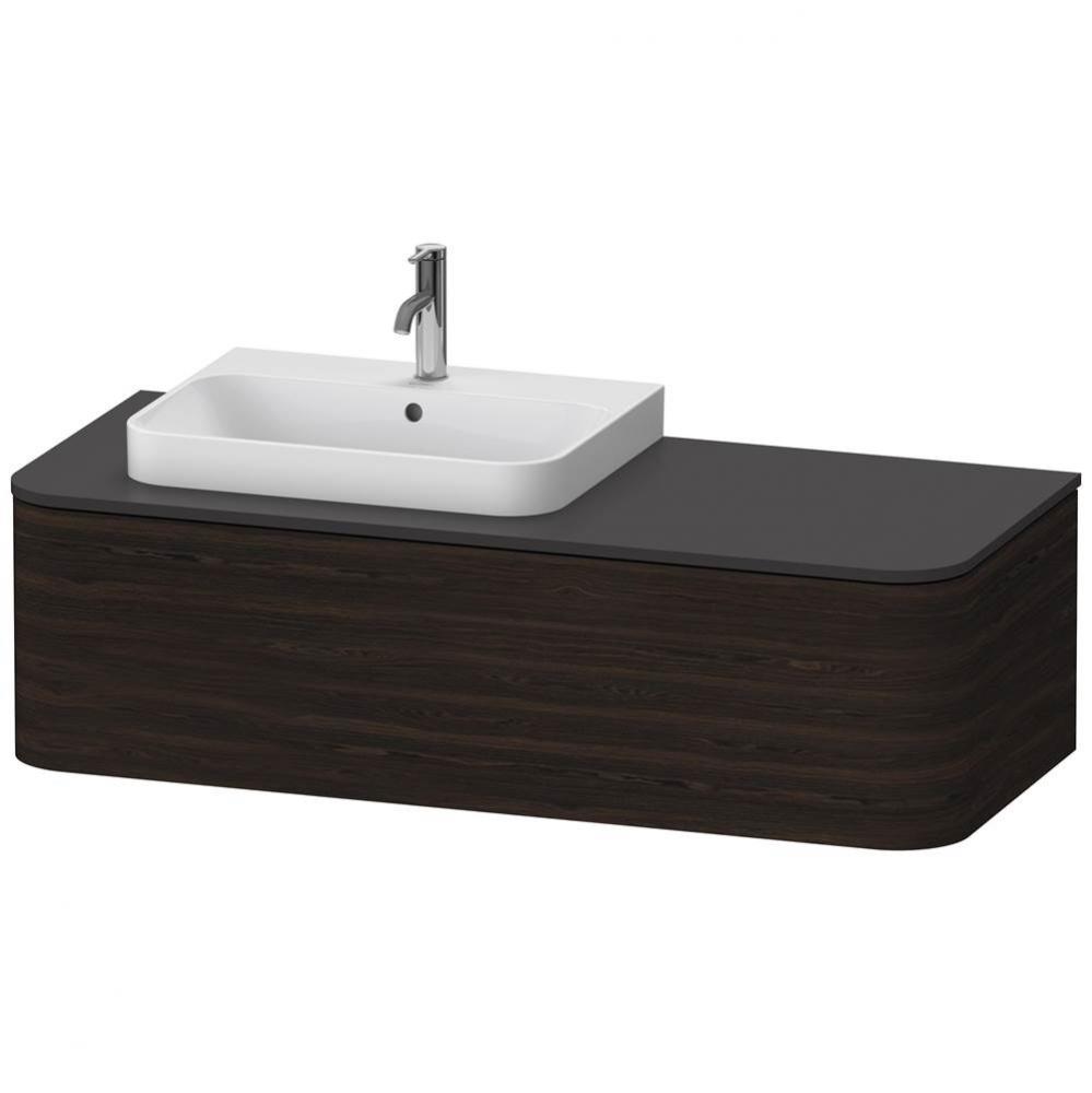 Happy D.2 Plus One Drawer Wall-Mount Vanity Unit Walnut Brushed