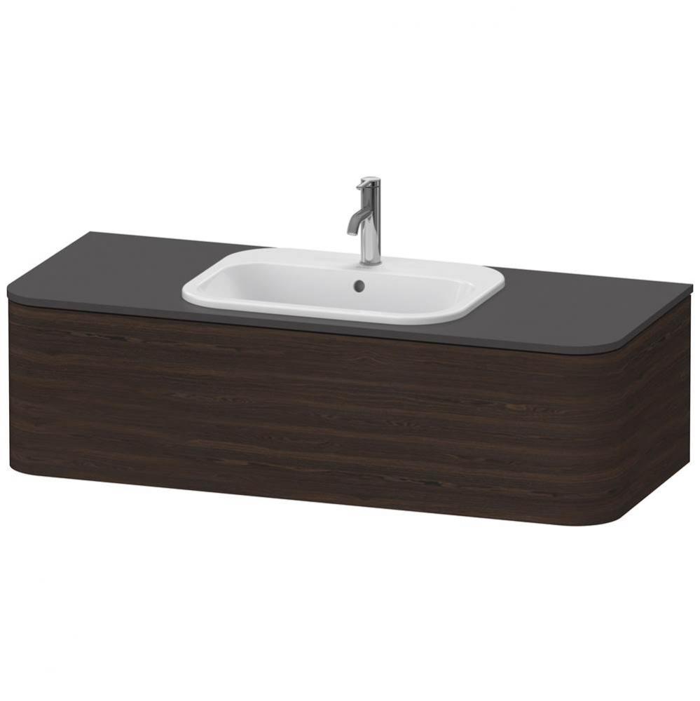 Happy D.2 Plus One Drawer Wall-Mount Vanity Unit Walnut Brushed