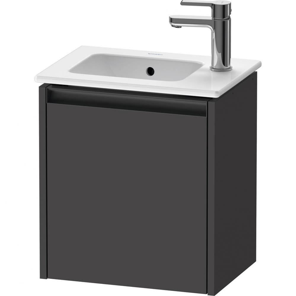 Duravit Ketho.2 16 1/8'' Wall Mount One Door Single Vanity Cabinet in Matte Graphite, Si