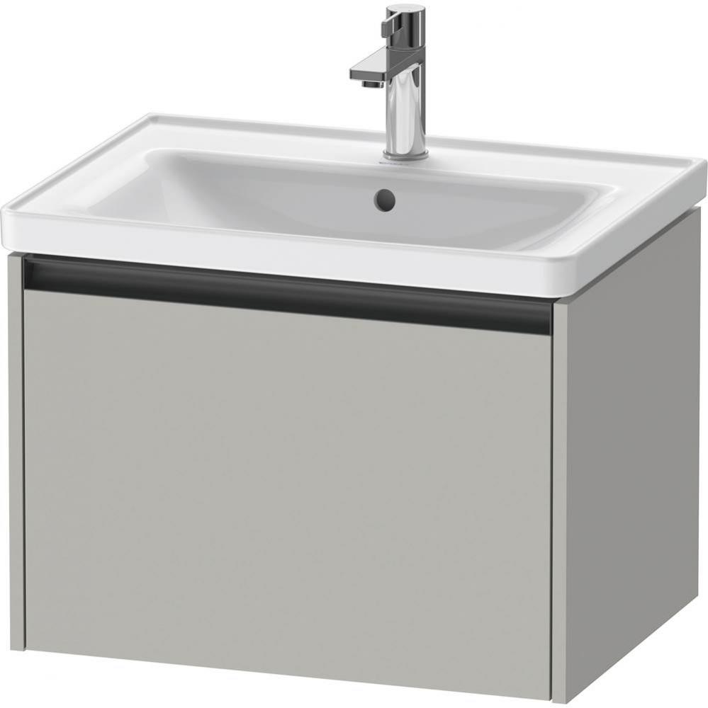 Duravit Ketho.2 25'' Wall Mount One Drawer Single Vanity Cabinet in Matte Concrete Gray,