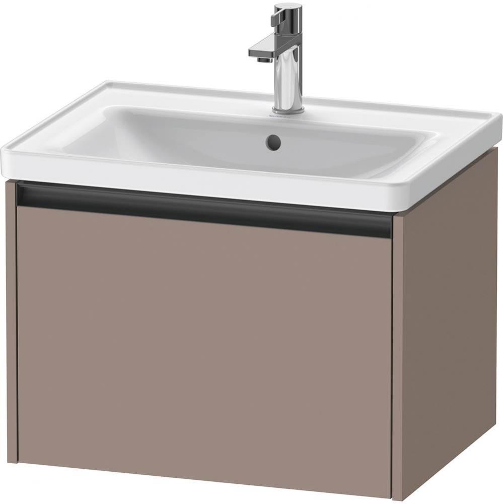 Duravit Ketho.2 25'' Wall Mount One Drawer Single Vanity Cabinet in Matte Basalt, Sink S