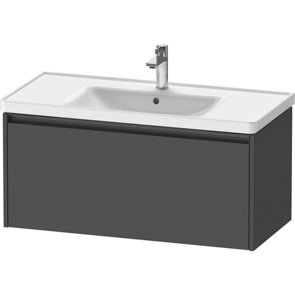 Duravit Ketho.2 38 3/4'' Wall Mount One Drawer Single Vanity Cabinet in Matte Graphite,