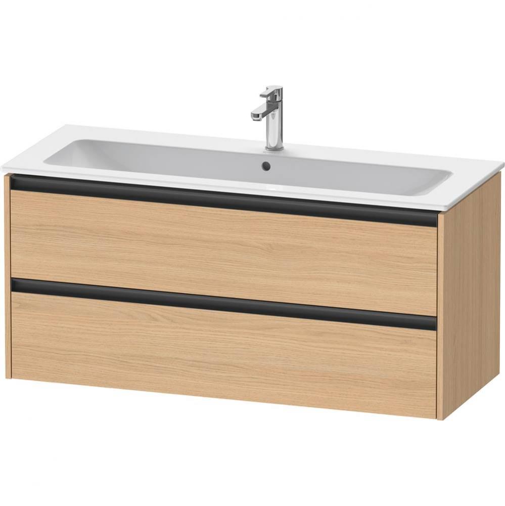 Duravit Ketho.2 47 5/8'' Wall Mount Two Drawer Single Vanity Cabinet in Natural Oak, Sin