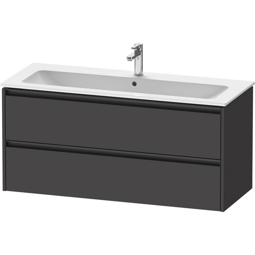 Duravit Ketho.2 47 5/8'' Wall Mount Two Drawer Single Vanity Cabinet in Matte Graphite,