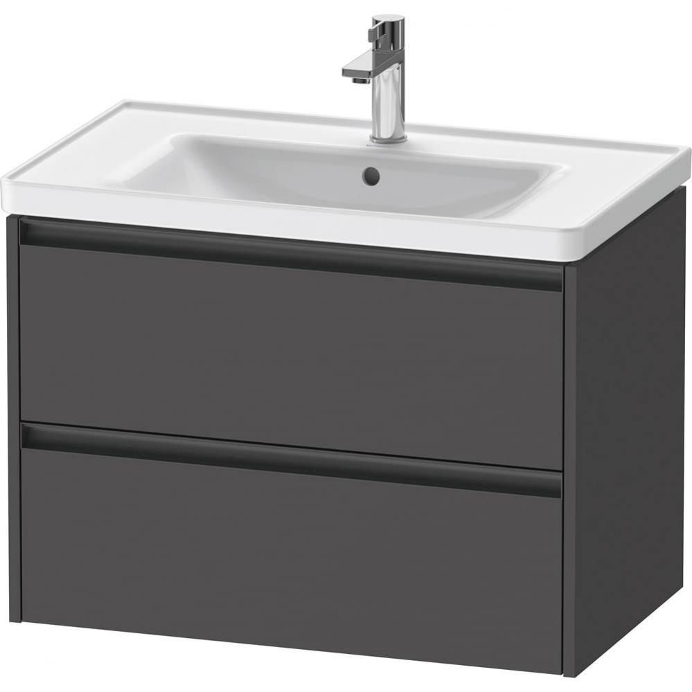 Duravit Ketho.2 30 7/8'' Wall Mount Two Drawer Single Vanity Cabinet in Matte Graphite,