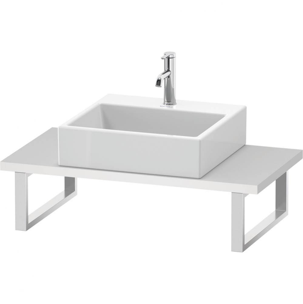 L-Cube Console with One Sink Cut-Out White