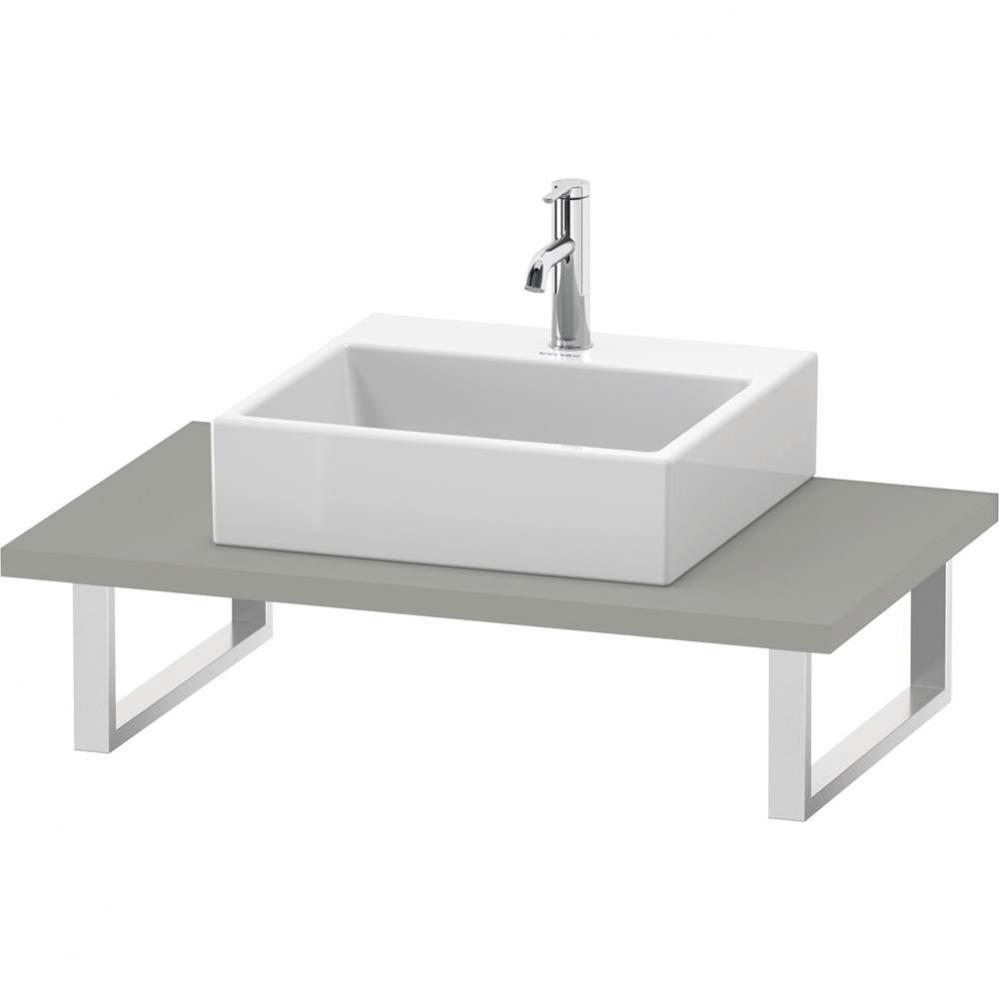L-Cube Console with One Sink Cut-Out Concrete Gray