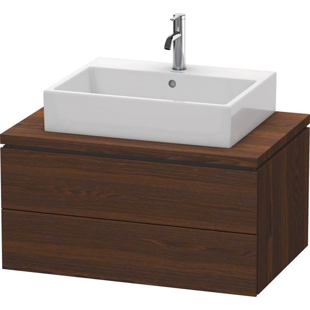 L-Cube Two Drawer Vanity Unit For Console Walnut Brushed