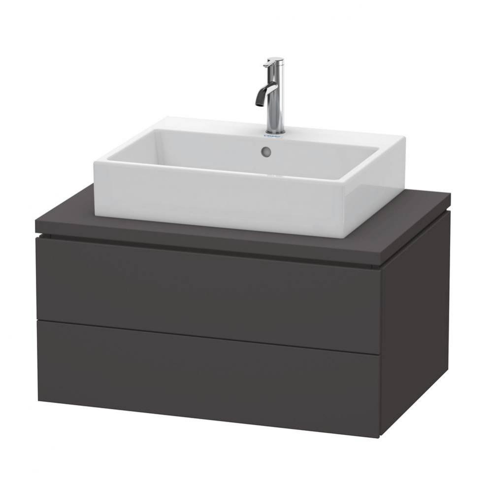 L-Cube Two Drawer Vanity Unit For Console Graphite