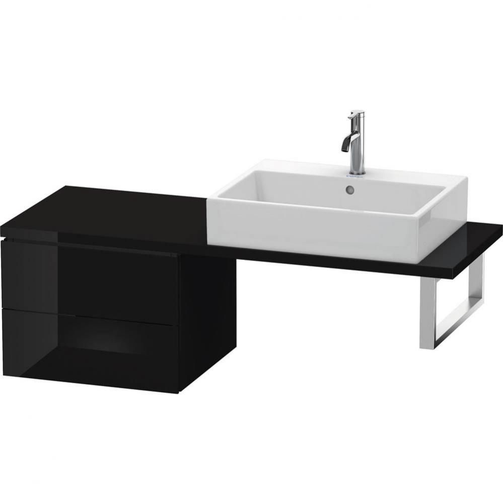 L-Cube Two Drawer Low Cabinet For Console Black