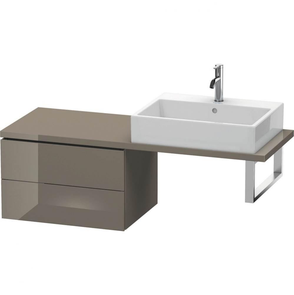 Duravit L-Cube Two Drawer Low Cabinet For Console Flannel Gray