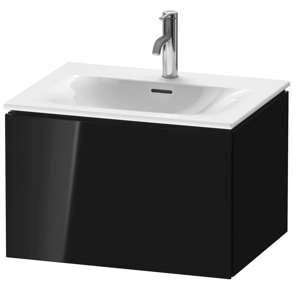 L-Cube One Drawer Wall-Mount Vanity Unit Black