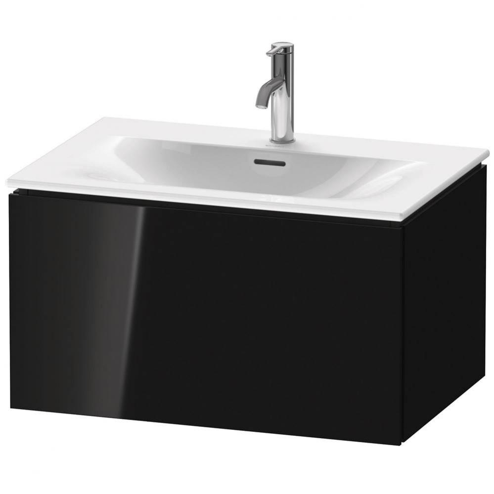 L-Cube One Drawer Wall-Mount Vanity Unit Black