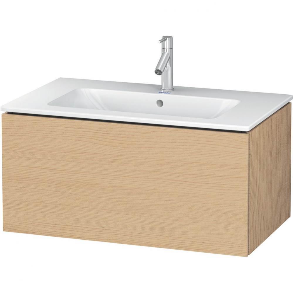 Duravit L-Cube 32 1/4'' Wall Mount One Drawer Single Vanity Cabinet in Natural Oak, Sink