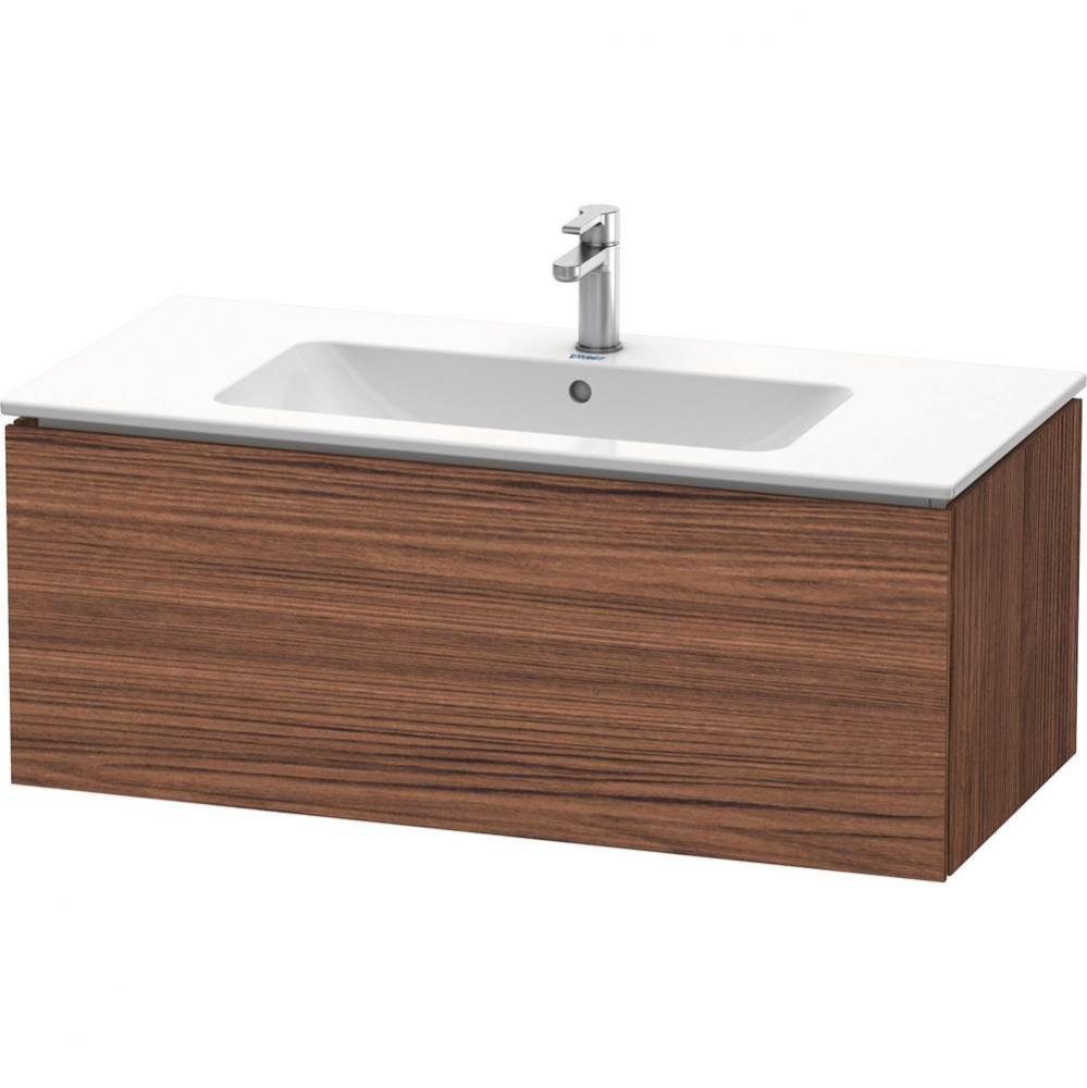 Duravit L-Cube 40 1/8'' Wall Mount One Drawer Single Vanity Cabinet in Dark Walnut, Sink