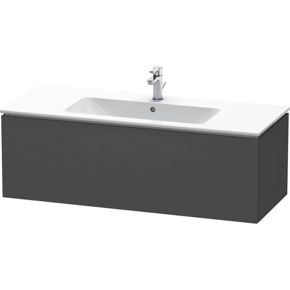 Duravit L-Cube 48'' Wall Mount One Drawer Single Vanity Cabinet in Matte Graphite, Sink