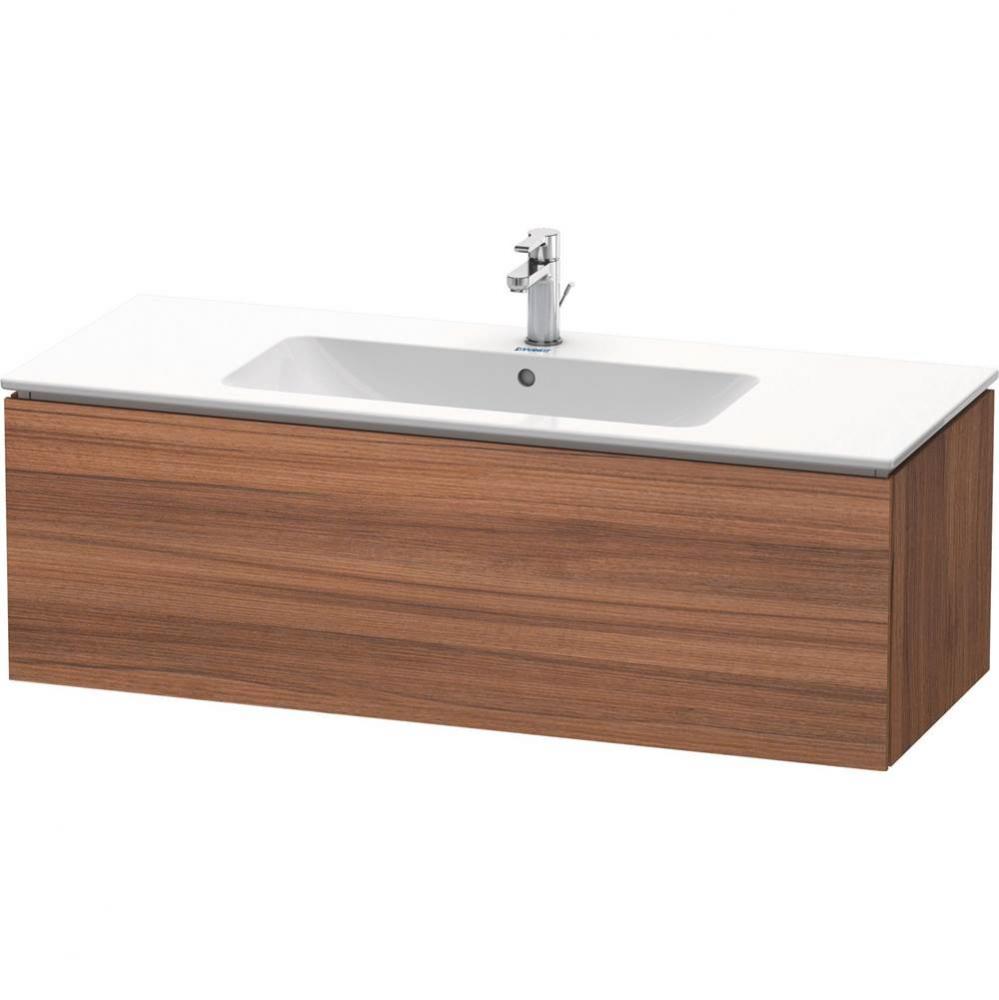 Duravit L-Cube 48'' Wall Mount One Drawer Single Vanity Cabinet in Natural Walnut, Sink