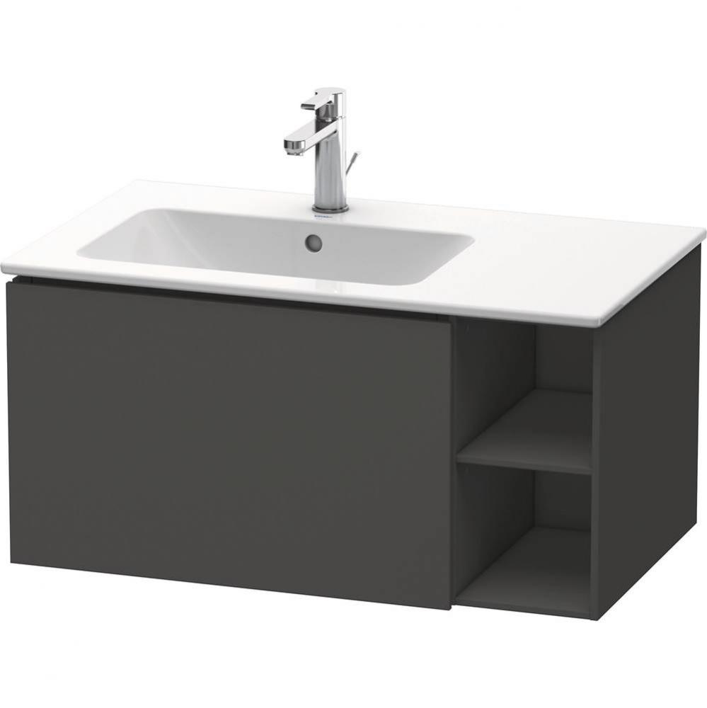 Duravit L-Cube 32 1/4'' Wall Mount One Drawer Single Vanity Cabinet in Matte Graphite, S