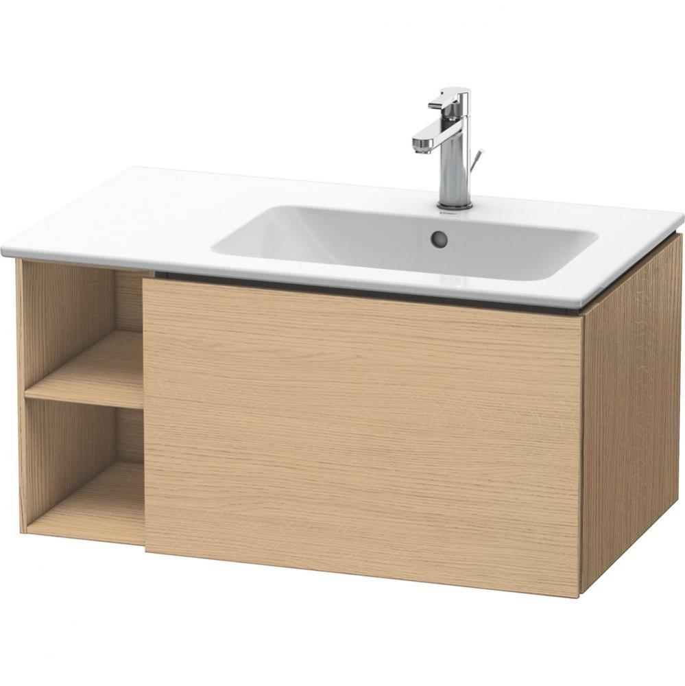 Duravit L-Cube 32 1/4'' Wall Mount One Drawer Single Vanity Cabinet in Natural Oak, Sink