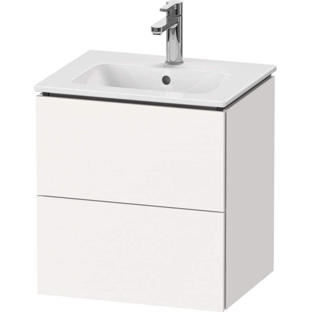 Duravit L-Cube 20 1/2'' Wall Mount Two Drawer Single Vanity Cabinet in Matte White, Sink
