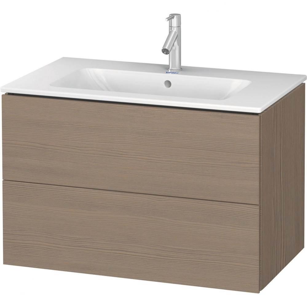 Duravit L-Cube 32 1/4'' Wall Mount Two Drawer Single Vanity Cabinet in Terra Oak, Sink S