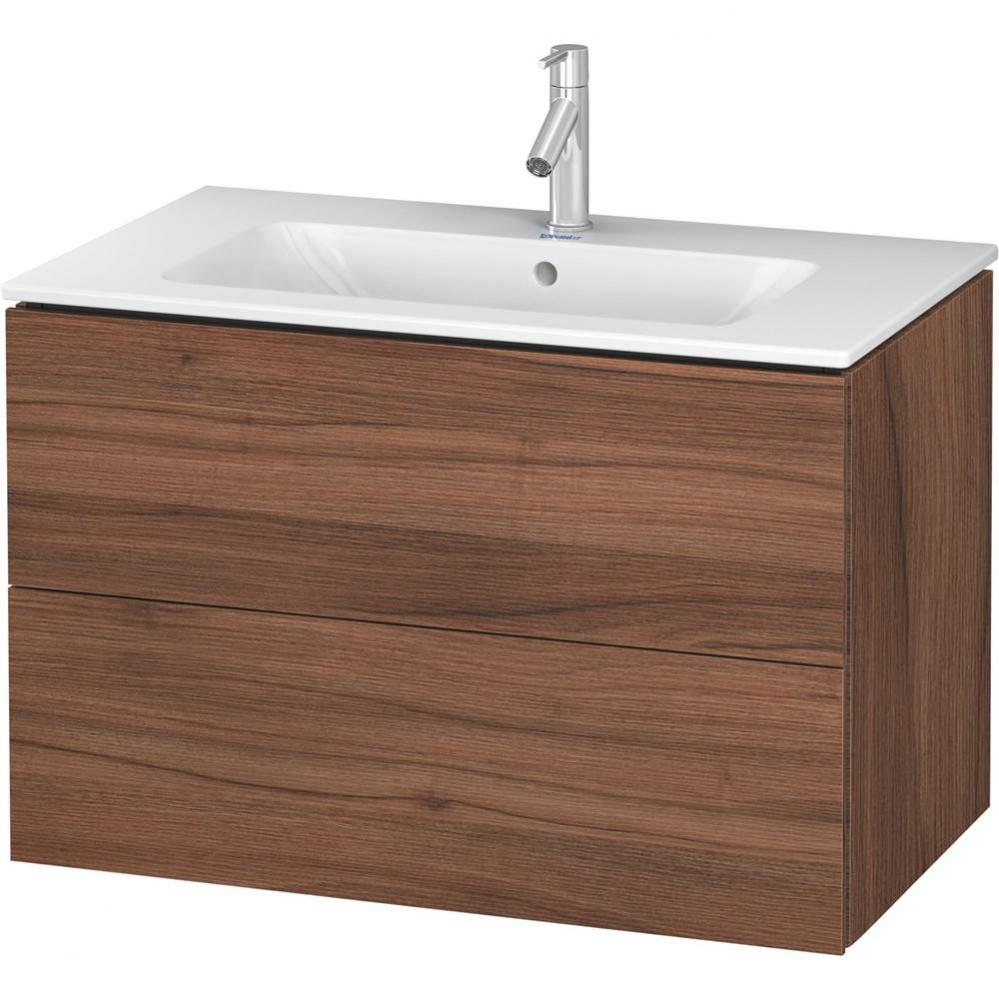 Duravit L-Cube 32 1/4'' Wall Mount Two Drawer Single Vanity Cabinet in Natural Walnut, S