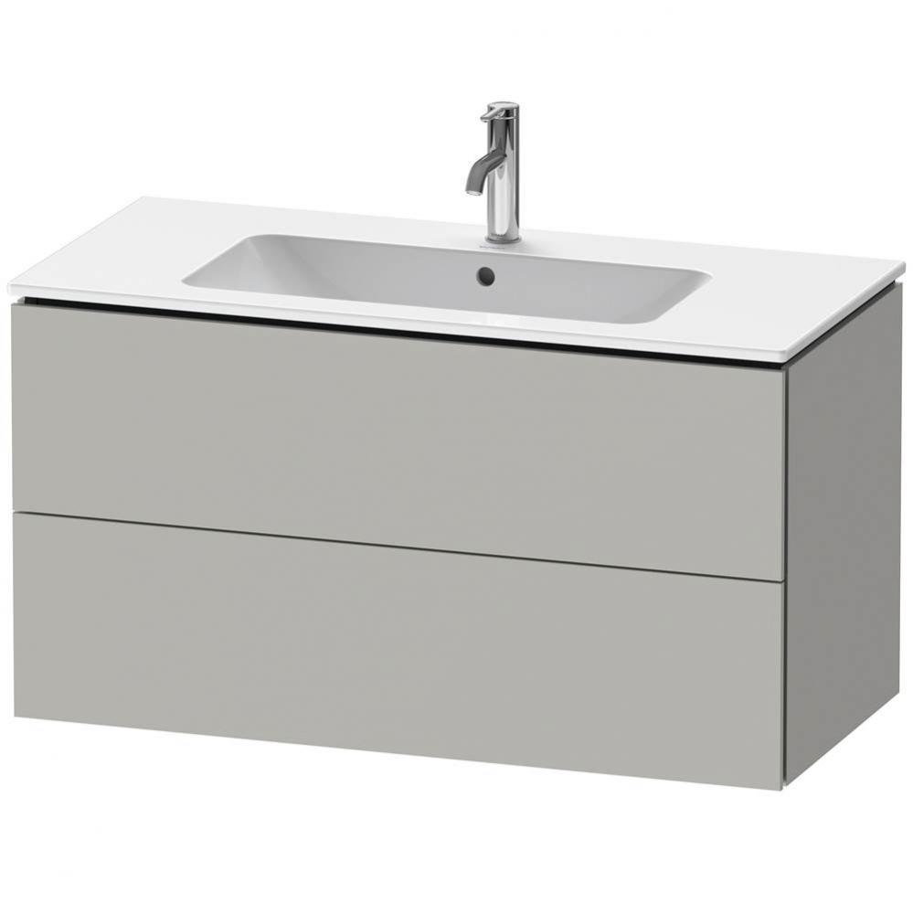 Duravit L-Cube 40 1/8'' Wall Mount Two Drawer Single Vanity Cabinet in Matte Concrete Gr