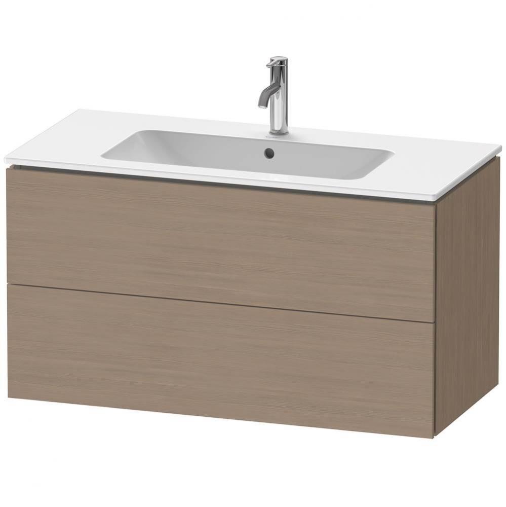 Duravit L-Cube 40 1/8'' Wall Mount Two Drawer Single Vanity Cabinet in Terra Oak, Sink S